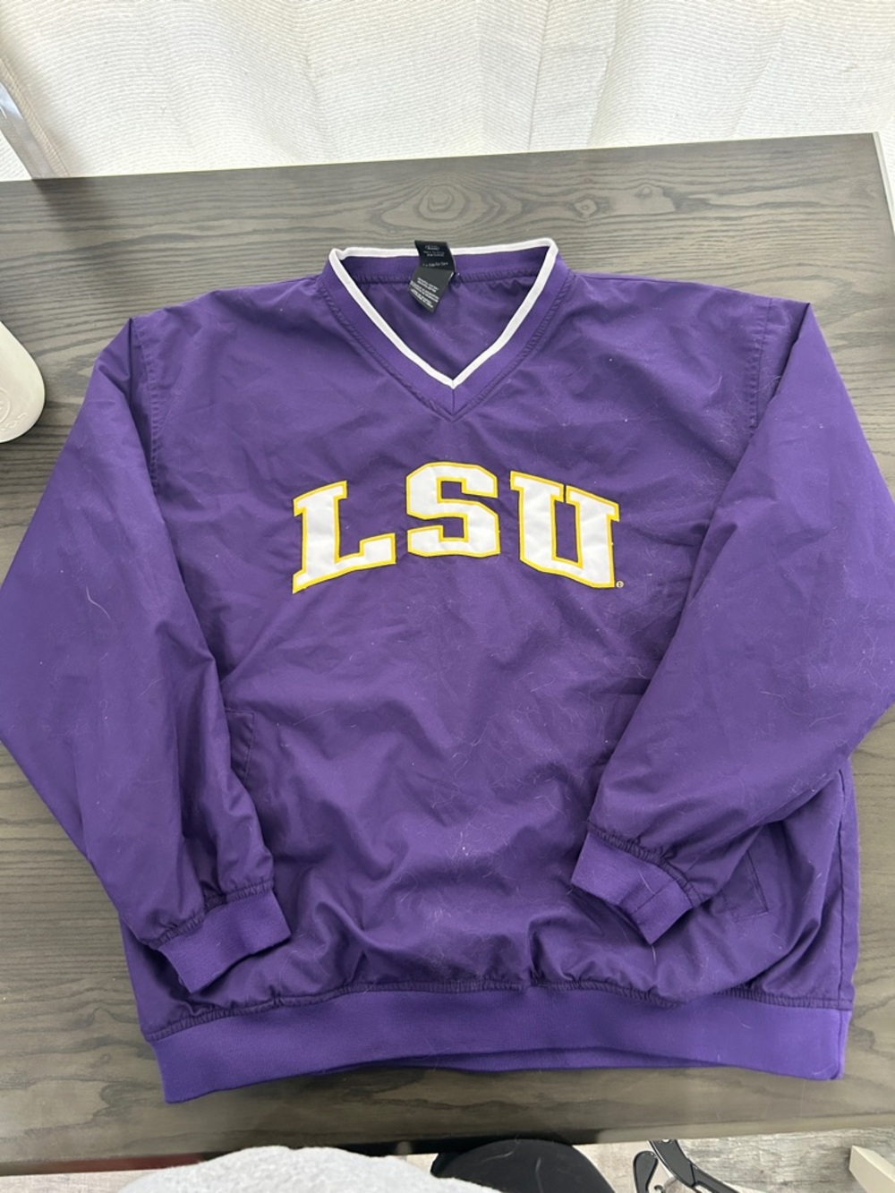 Purple LSU Pullover Varsity Jacket
